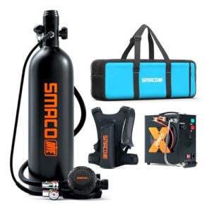 Tauchflasche mit 2 Litern Kapazität, Sauerstoffflasche für Tauchen, Klein-Taucherflasche für Unterwasseratmung und Notfallrettung.