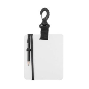 Schreibtafel für Taucher, wasserdichtes Whiteboard mit Bleistift und drehbarem Clip