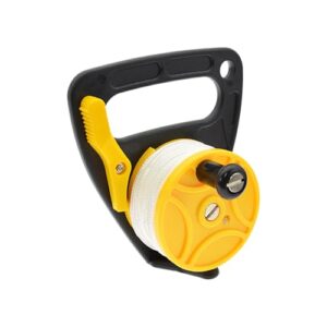 Generische Kajakrolle, Tauchen - Tauchrolle mit Daumenstopper für Kajak-Speerfischen Ratchet Dive Reel, robuste 150 Fuß für Höhlen-, Wrack-, Strömungstauchen, Kajak- und Unterwasseraktivitäten