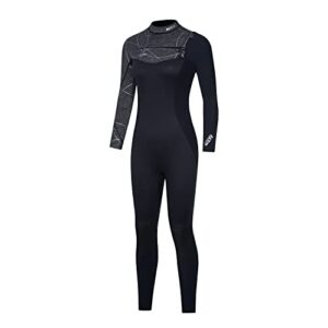 Hochwertiger Neoprenanzug für Tauchen, Surfen und Wassersportarten - 3mm Neopren, Brustreißverschluss, ideal für Damen und Herren