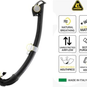 Trockenschnorchel Cressi Seal Dry Snorkel mit innovativem Geschlossenem Zellensystem, transparent/rosa, Einheitsgröße Unisex für Apnoetauchen und Schnorcheln