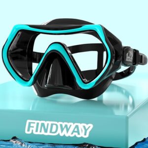 Findway Taucherbrille Erwachsene, Tauchermaske für Herren Damen, verstellbares Silikonband Schnorchelmaske mit HD Gehärtetem Glas Anti-Leck Schwimmmaske für Tauchen, Schnorcheln und Schwimmen