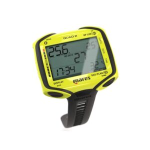 Mares Dive Computer Quad 2, Gelb, Tauchcomputer mit digitaler Anzeige und Buhlmann ZH-L16C Algorithmus