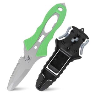 Million Source Tauchermesser Edelstahl für Tauchbegeisterte, perfekt für Unterwasserabenteuer, Erwachsene, robuste Konstruktion, sicherheitsbewusstes Design, ABS-Schnellverschluss, Wellenschliff, Anti-Rutsch-Griff