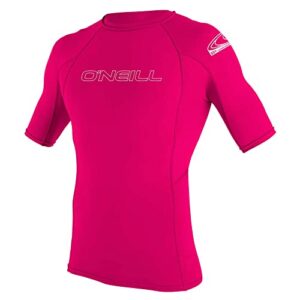 O'Neill Wetsuits Mädchen UV Schutz youth basic skins S/S crew, Watermelon, 12 - Tauchanzug für Mädchen mit UV-Schutz und 4 Way Stretch Technologie