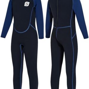 Neoprenanzug für Kinder, 2,5 mm stark, Thermischer Badeanzug mit UV50+ Sonnenschutz und Ultra dehnbarer Passform für Schwimmen, Tauchen und Surfen