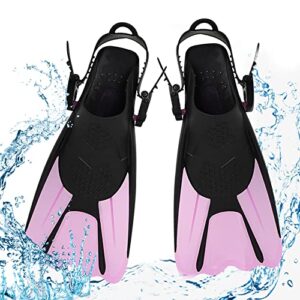 Verstellbare Tauchflossen, mzikuu Schnorchelflossen, Kurze Gr. 34-38, Mit Tasche zum Umhängen, Schwimmflossen für Kinder und Erwachsene