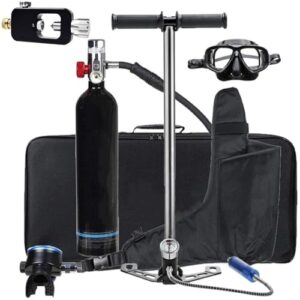 Tauchflasche mit 1L Fassungsvermögen, korrosionsbeständig, konstantes Druckventil, wiederbefüllbar, für Taucher und Schnorchler geeignet