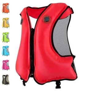 Aufblasbare Schwimmweste für Erwachsene mit hoher Sichtbarkeit, zwei Luftkammern, Surfen, Kajakfahren, Tauchen und Wassersicherheit