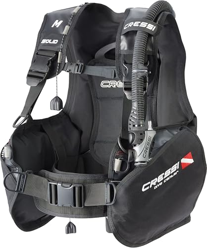Cressi Tauchjackets Gute Tarierung Solid Dive Center Edition, Schwarz, S - Das ultimative Tauchjackett für einen sicheren und bequemen Tauchabend mit exzellenter Tauchqualität und robustem Design.