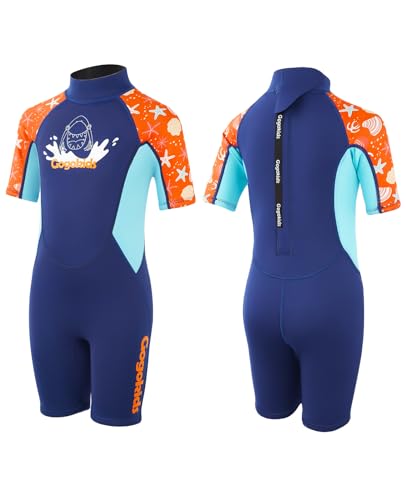 Gogokids Neoprenanzug für Kinder, 2.5 mm Neopren, Thermal Schutz, Einteilige Neoprenanzüge für Kids, One Piece Neopren Shorty für Wassersport, Surfen, Schwimmen, Tauchen