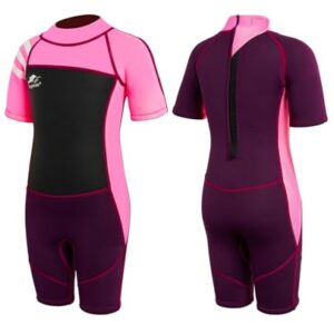 Kinder-Neoprenanzug für Schwimmen, Surfen und Tauchen mit UV-Schutz und Rückenreißverschluss