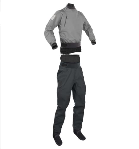 Wasserdichter Trockenanzug mit Hosensatz für Paddeln, Touren und Angeln im Outdoor-Sport. Zweiteiliger Trockenzug mit drei Schichten fortschrittlicher wasserdichter Materialien.