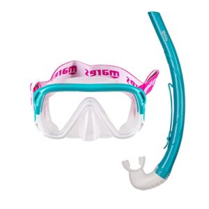 Mares Combo Keewee Junior Schnorchelset für Kinder ab 8 Jahren, Einzellinsenmaske aus Silikon und ergonomischer Schnorchel mit Silikonmundstück