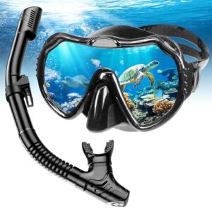 Schnorchelset für Erwachsene, wasserdicht und anti-leckend, mit Taucherbrille und trockenem Atemschlauch