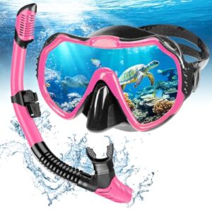 Schnorchel- und Tauchmaske-Set für Erwachsene - Anti-Fog&Anti-Leck wasserdichtes Schnorchelset mit Schnorchel und Taucherbrille