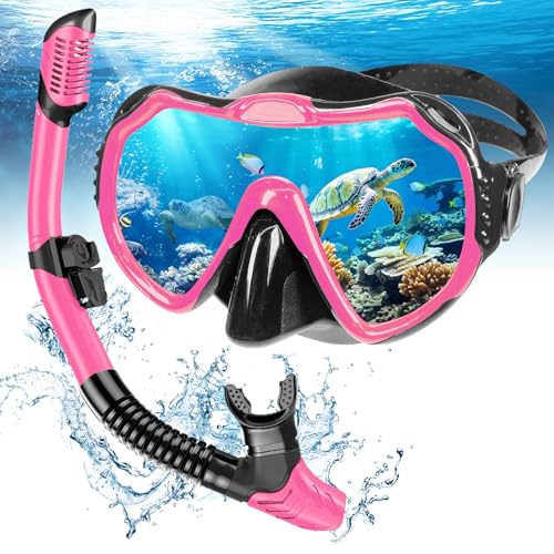 Schnorchel- und Tauchmaske-Set für Erwachsene - Anti-Fog&Anti-Leck wasserdichtes Schnorchelset mit Schnorchel und Taucherbrille