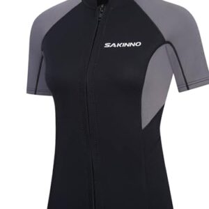 Damen Neoprenanzug 2mm für Wasseraktivitäten, moderater Wärmeisolation und Bewegungsfreiheit, hochwertige Materialien, kurzarm-Design mit Reißverschluss, perfekt für Schwimmen, Surfen, Schnorcheln und Tauchen