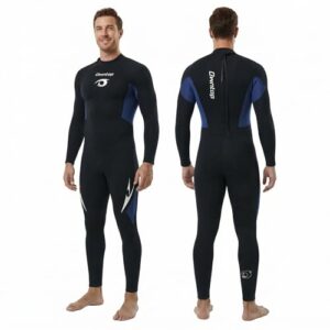Neoprenanzug mit 5mm Neopren, Rückenreißverschluss, für Männer und Frauen, für kühle Wasseraktivitäten wie Tauchen, Surfen, Schwimmen
