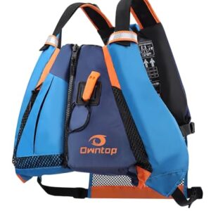 Schwimmweste für Erwachsene mit Mesh-Rücken, Signalpfeife und großen Taschen - hochwertige Auftriebshilfe für Kajak, Angeln, Paddeln