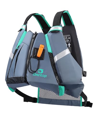 Ergonomische Schwimmhilfe für Erwachsene mit Mesh-Rücken und großen Taschen, ideal für Kajak, Angel oder Paddeln