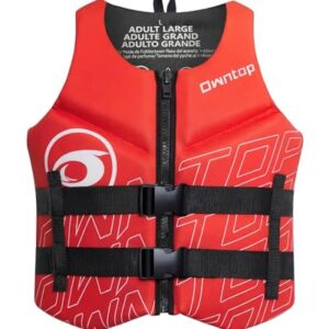 Owntop Schwimmweste für Erwachsene - Leichte Neopren-Schwimmhilfe - Faltbare Auftriebsweste mit Doppelschnallen für SUP, Kajak, Paddeln und Angeln