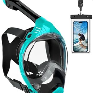 Tauchmaske mit wasserdichter Handytasche und Anti-Leck, geeignet fuer Männer/Frauen, L/XL.