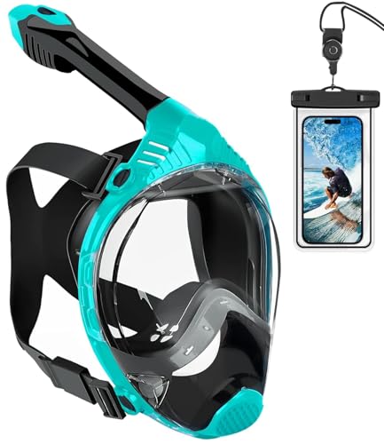 Tauchmaske mit wasserdichter Handytasche und Anti-Leck, geeignet fuer Männer/Frauen, L/XL.