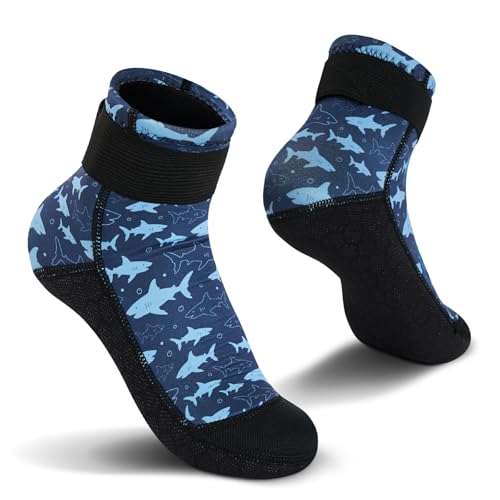 Kinder Neoprensocken, 3mm Wassersportsocken, Rutschfeste Tauchsocken für Mädchen Jungen im Strandpool