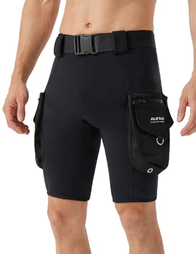 Herren Neopren Tauchshorts mit Cargotaschen für Tauchen, Schnorcheln und Surfen