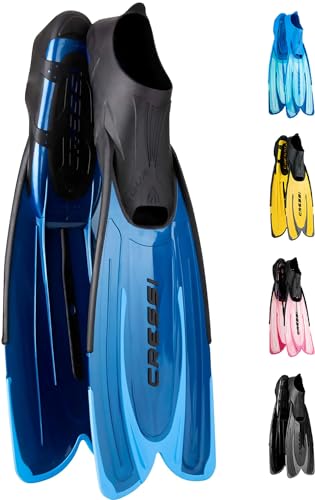 Cressi Agua Fins Schwimmflossen für Erwachsene und Kinder - Verstellebare Kurzflossen - Blau - 37/38