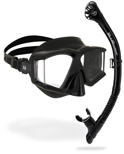 Cressi Horizion+Scilla Combo - Unisex Tauchset mit schwarzer Maske und Schnorchel für Tauchen und Schnorcheln