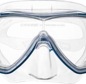 CRESSI Onda Schnorchelmaske mit Kombi-Schnorchelset für Tauchen und Schnorcheln. Hochwertige transparente Maske mit klarem Panoramaglas-Tauchfenster, ideal für Schnorchler und Taucher.