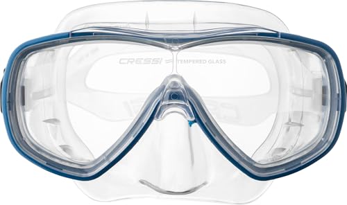 CRESSI Onda Schnorchelmaske mit Kombi-Schnorchelset für Tauchen und Schnorcheln. Hochwertige transparente Maske mit klarem Panoramaglas-Tauchfenster, ideal für Schnorchler und Taucher.