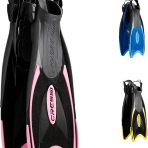 Cressi Palau Fins - Verstellbare Flossen für Erwachsene zum Schnorcheln und Schwimmen, Schwarz/Rosa Lange Flossen, S/M (38/41)