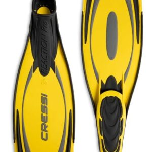Cressi Erwachsene Flossen Reaktion Pro, gelbe Flossen für Schwimmen im Wasser, optimale Rutschfestigkeit und Leichtigkeit