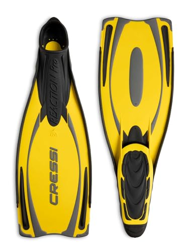 Cressi Erwachsene Flossen Reaktion Pro, gelbe Flossen für Schwimmen im Wasser, optimale Rutschfestigkeit und Leichtigkeit