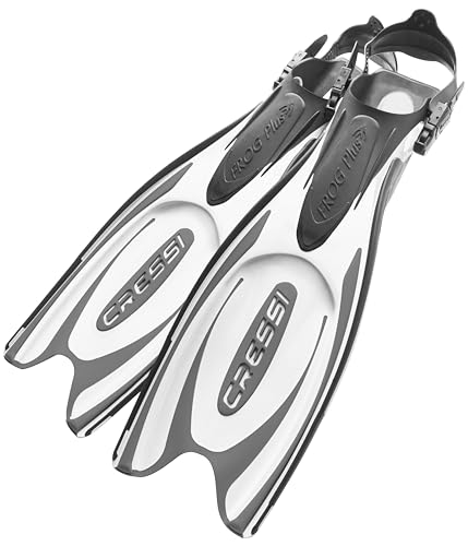 CRESSI Tauchen Flossen Frog Plus, schwarz/weiß, XS/S-35/38 - innovative Tauchflossen für beste Effizienz und Komfort