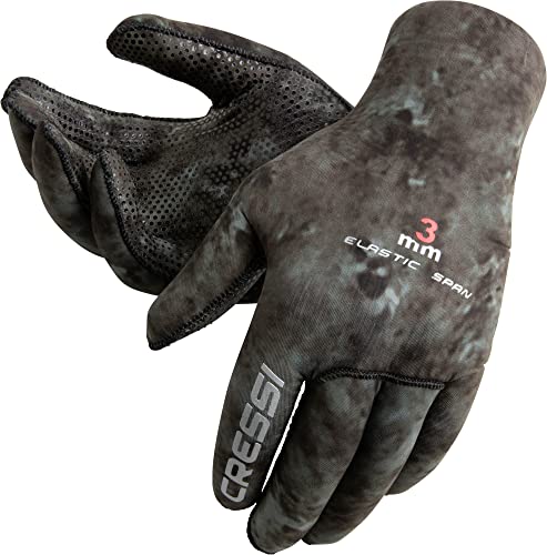 Cressi Tracina Camou Gloves, Tauchhandschuhe aus Neopren mit hoher Elastizität und Anti-Rutschbeschichtung für Erwachsene in Braun oder Grün