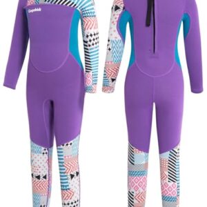 Hochwertiger Neoprenanzug für Kinder, 2,5mm stark, UV-Badeanzug mit Rückenreißverschluss, ideal für Schwimmen, Surfen und Tauchen