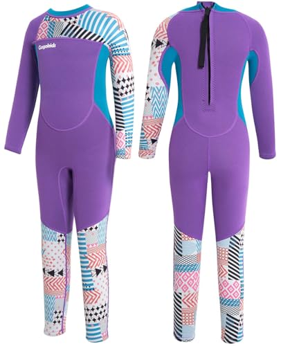 Hochwertiger Neoprenanzug für Kinder, 2,5mm stark, UV-Badeanzug mit Rückenreißverschluss, ideal für Schwimmen, Surfen und Tauchen