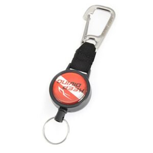 Verstellbares Tauch-Schlüsselband mit einziehbarem Anti-Verlust-Seil für BCD-Haken, 316 Edelstahl, 79 cm Verlängerung, Schnorcheln und Unterwasserfotografie