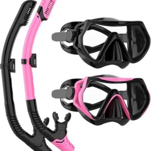 JRing Schnorchelset für Erwachsene, Taucherbrille und Dry-Schnorchel Set mit Anti-Leck & Anti-Fog Funktion, ideal für Tauchen, Schnorcheln, Schwimmen und Surfen