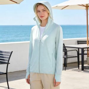 Leichte Rashguard-Badejacke für Damen mit Reißverschluss vorne, UPF Sonnenschutz und atmungsaktiven Material