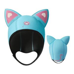 Bequeme Tauchkapuze mit Katzenohren, Thermo-Surfhaube für Erwachsene, 3 mm Neopren-Kapuze für Taucher und Schwimmer