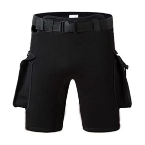 Neoprenhose für Frauen und Männer mit verstellbarer Taille, 2 Taschen, ideal für Wassersportarten wie Schwimmen, Schnorcheln und mehr.