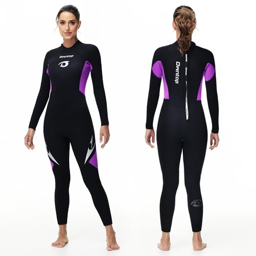 Owntop 5mm Neoprenanzüge für Männer und Frauen mit Rückenreißverschluss, ideal für Tauchen, Surfen und andere Wassersportarten. Thermischer Flexibler Tauchhaut Kaltwasser Tauchen Surfen.