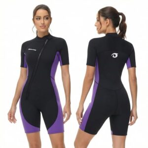 Damen Neoprenanzug Shorty 3 mm in Violett, XXL Größe für Surfen und Schwimmen