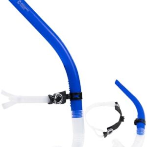 Vibranter blauer Schwimm-Schnorchel mit Silikon-Mundstück und -Kopfbandhalterung, ideal für Wasserliebhaber