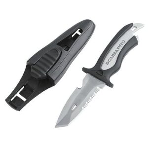 SCUBAPRO Mako Titan Tauchermesser, robustes Konzept mit silberner Klinge und bequemer Kunststoffgriff, perfekt für ambitionierte Taucher